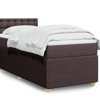 Boxspringbett mit Matratze Dunkelbraun 80x200 cm Stoff