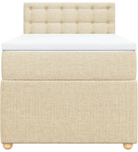Boxspringbett mit Matratze Creme 80x200 cm Stoff