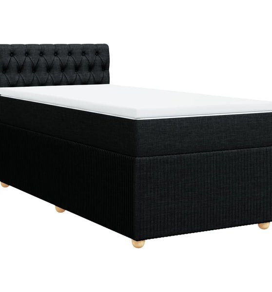 Boxspringbett mit Matratze Schwarz 90x190 cm Stoff