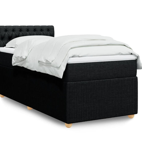 Boxspringbett mit Matratze Schwarz 90x190 cm Stoff