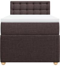 Boxspringbett mit Matratze Dunkelbraun 90x190 cm Stoff