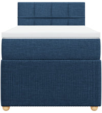 Boxspringbett mit Matratze Blau 90x200 cm Stoff