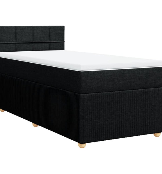 Boxspringbett mit Matratze Schwarz 100x200 cm Stoff