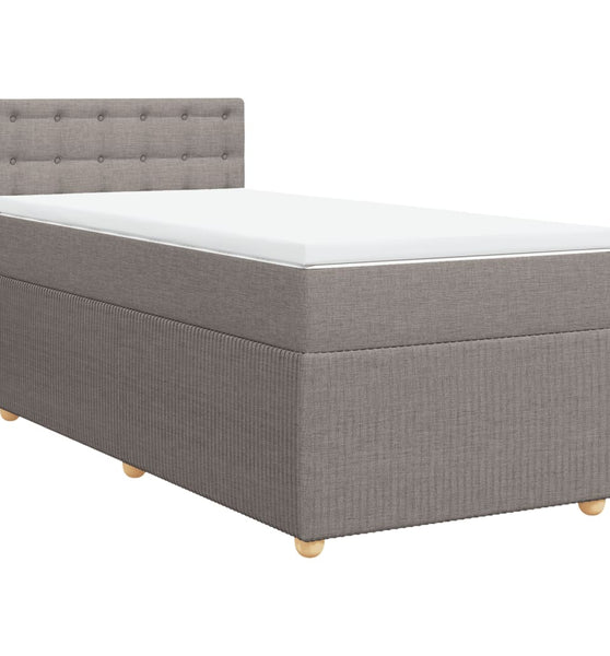 Boxspringbett mit Matratze Taupe 100x200 cm Stoff