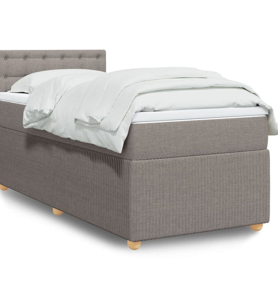 Boxspringbett mit Matratze Taupe 100x200 cm Stoff