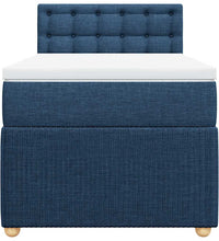 Boxspringbett mit Matratze Blau 100x200 cm Stoff