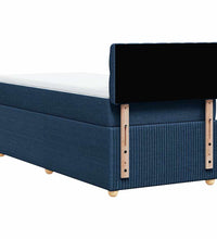 Boxspringbett mit Matratze Blau 100x200 cm Stoff