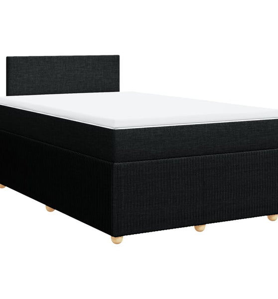 Boxspringbett mit Matratze Schwarz 120x190 cm Stoff