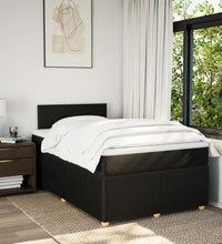 Boxspringbett mit Matratze Schwarz 120x190 cm Stoff