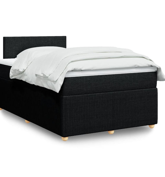 Boxspringbett mit Matratze Schwarz 120x190 cm Stoff