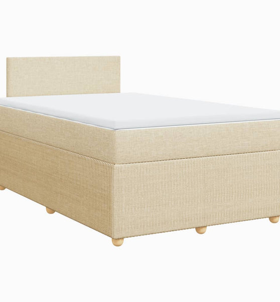 Boxspringbett mit Matratze Creme 120x190 cm Stoff