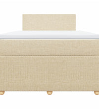 Boxspringbett mit Matratze Creme 120x190 cm Stoff