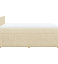 Boxspringbett mit Matratze Creme 120x190 cm Stoff