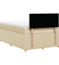 Boxspringbett mit Matratze Creme 120x190 cm Stoff