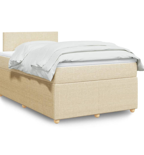 Boxspringbett mit Matratze Creme 120x190 cm Stoff