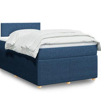 Boxspringbett mit Matratze Blau 120x190 cm Stoff