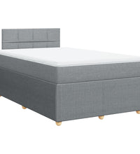 Boxspringbett mit Matratze Hellgrau 120x190 cm Stoff
