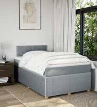 Boxspringbett mit Matratze Hellgrau 120x190 cm Stoff