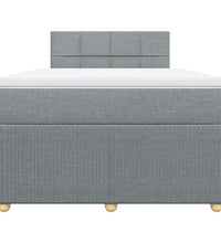 Boxspringbett mit Matratze Hellgrau 120x190 cm Stoff