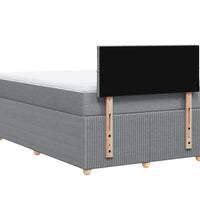 Boxspringbett mit Matratze Hellgrau 120x190 cm Stoff