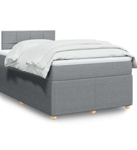 Boxspringbett mit Matratze Hellgrau 120x190 cm Stoff