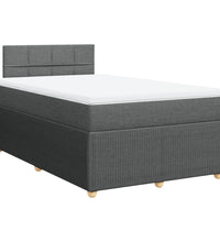 Boxspringbett mit Matratze Dunkelgrau 120x190 cm Stoff