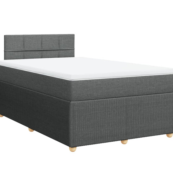 Boxspringbett mit Matratze Dunkelgrau 120x190 cm Stoff