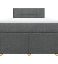 Boxspringbett mit Matratze Dunkelgrau 120x190 cm Stoff
