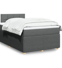 Boxspringbett mit Matratze Dunkelgrau 120x190 cm Stoff