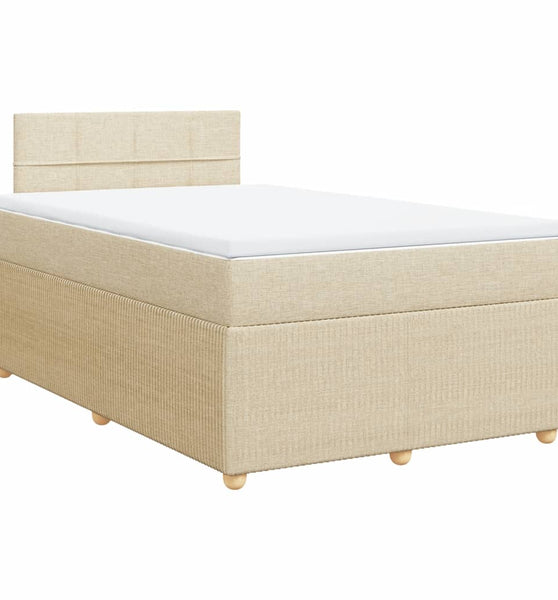 Boxspringbett mit Matratze Creme 120x190 cm Stoff