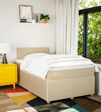 Boxspringbett mit Matratze Creme 120x190 cm Stoff