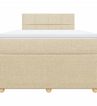 Boxspringbett mit Matratze Creme 120x190 cm Stoff