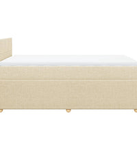 Boxspringbett mit Matratze Creme 120x190 cm Stoff