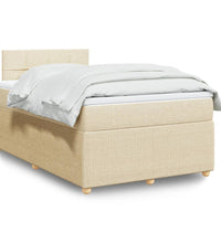Boxspringbett mit Matratze Creme 120x190 cm Stoff