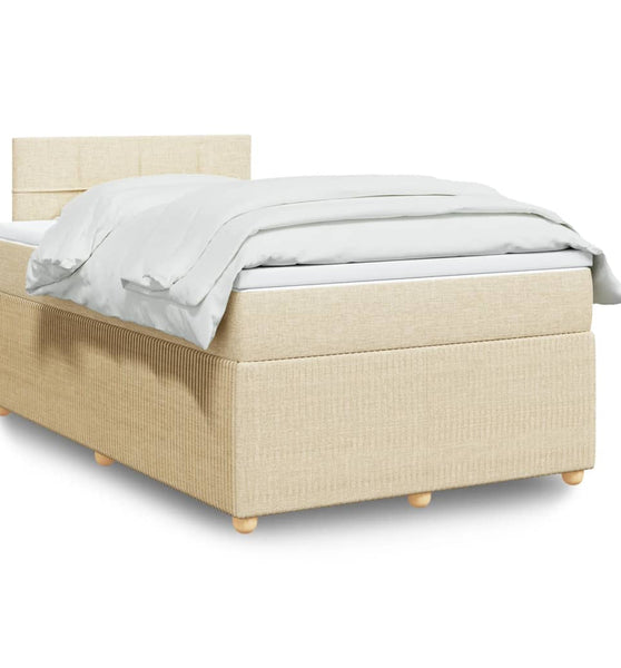 Boxspringbett mit Matratze Creme 120x190 cm Stoff