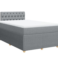 Boxspringbett mit Matratze Hellgrau 120x190 cm Stoff