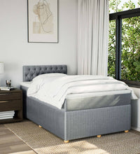Boxspringbett mit Matratze Hellgrau 120x190 cm Stoff
