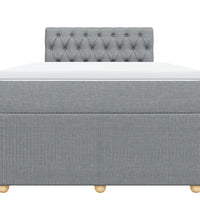 Boxspringbett mit Matratze Hellgrau 120x190 cm Stoff