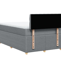 Boxspringbett mit Matratze Hellgrau 120x190 cm Stoff