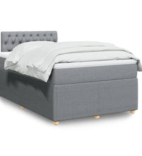 Boxspringbett mit Matratze Hellgrau 120x190 cm Stoff