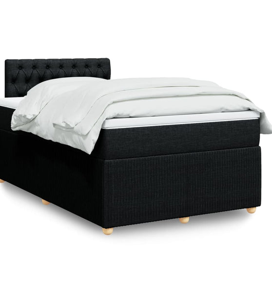 Boxspringbett mit Matratze Schwarz 120x190 cm Stoff