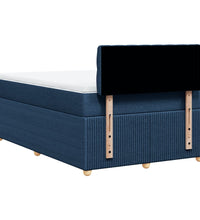Boxspringbett mit Matratze Blau 120x190 cm Stoff