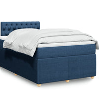 Boxspringbett mit Matratze Blau 120x190 cm Stoff