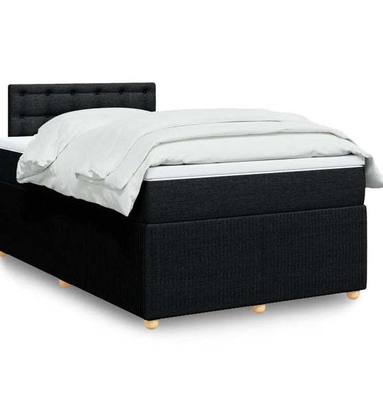 Boxspringbett mit Matratze Schwarz 120x190 cm Stoff