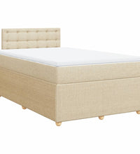 Boxspringbett mit Matratze Creme 120x190 cm Stoff