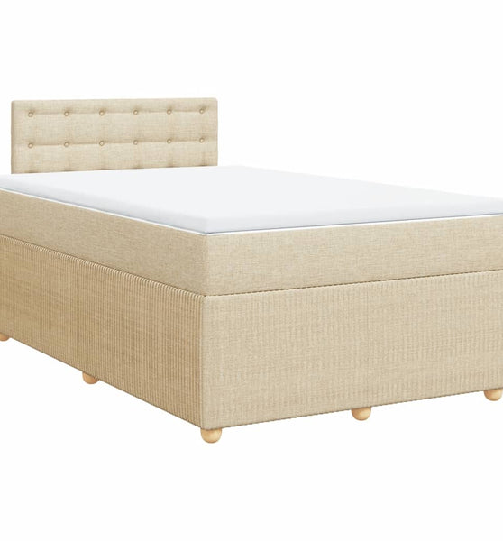 Boxspringbett mit Matratze Creme 120x190 cm Stoff