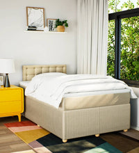 Boxspringbett mit Matratze Creme 120x190 cm Stoff