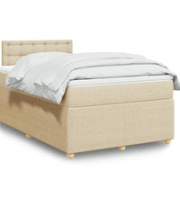 Boxspringbett mit Matratze Creme 120x190 cm Stoff