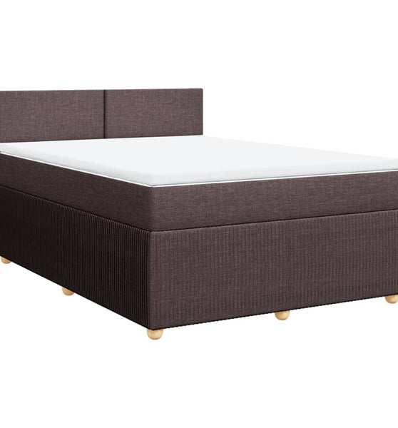 Boxspringbett mit Matratze Dunkelbraun 140x200 cm Stoff