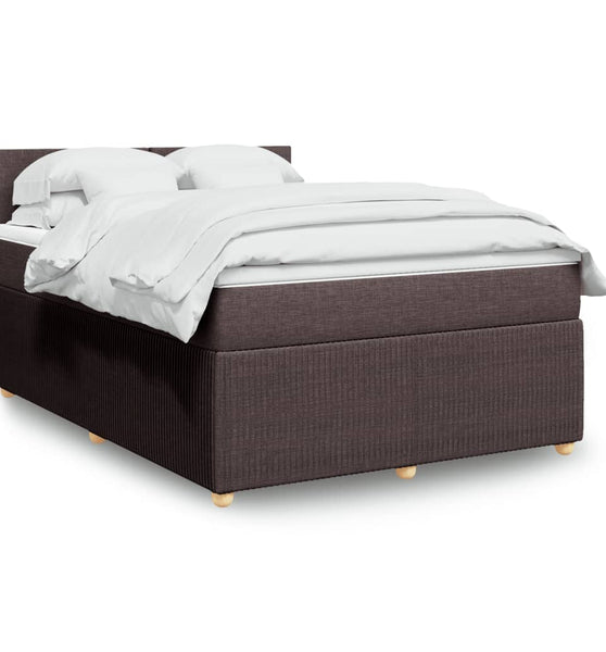 Boxspringbett mit Matratze Dunkelbraun 140x200 cm Stoff